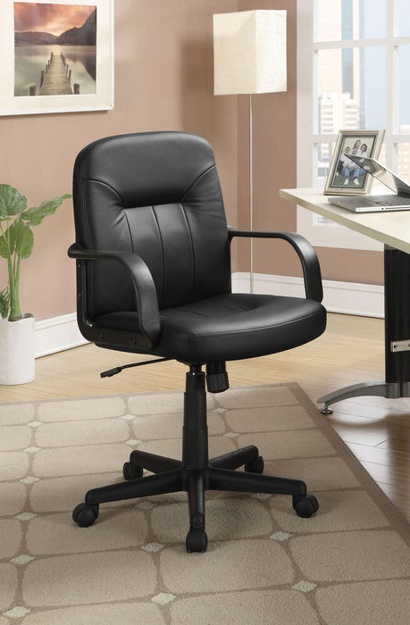 Minato Upholstered Adjustable Home Office Desk Chair Black - Walo Furniture 