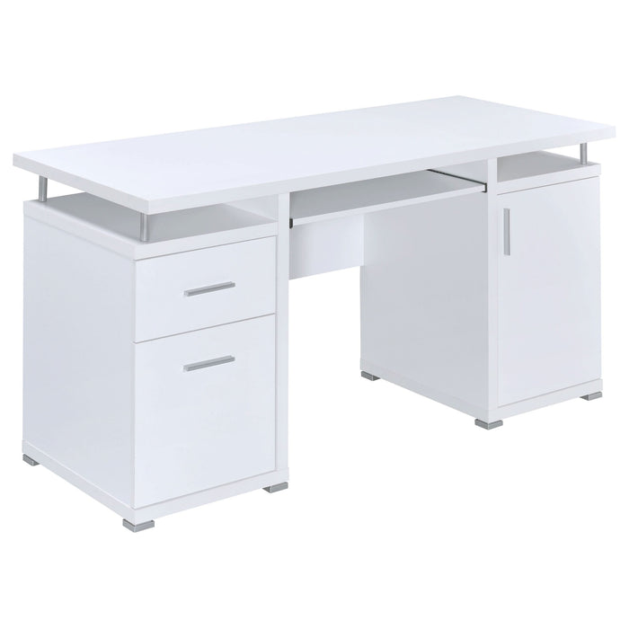 Tracy 55-inch 2-drawer Office Computer Desk White - Walo Furniture 