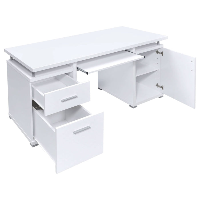 Tracy 55-inch 2-drawer Office Computer Desk White - Walo Furniture 