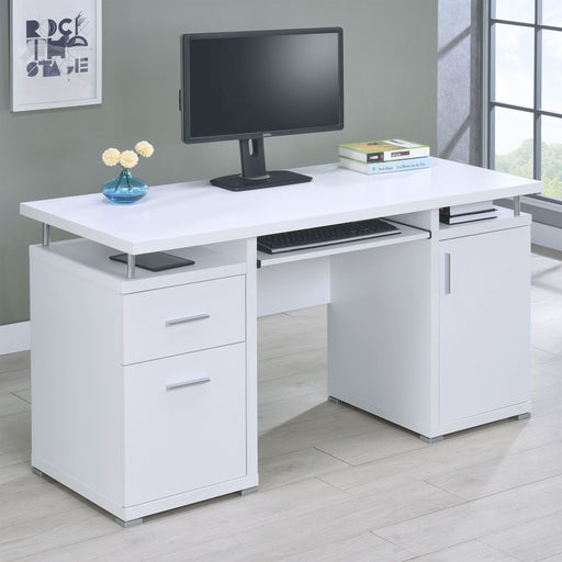 Tracy 55-inch 2-drawer Office Computer Desk White - Walo Furniture 