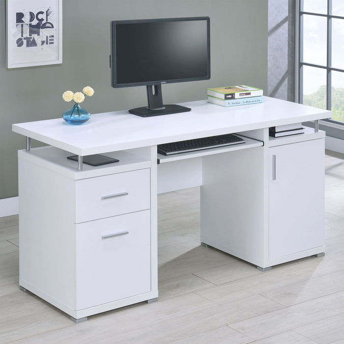 Tracy 55-inch 2-drawer Office Computer Desk White - Walo Furniture 