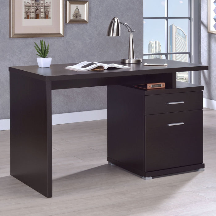 Irving 47-inch 2-drawer Office Computer Desk Cappuccino - Walo Furniture 