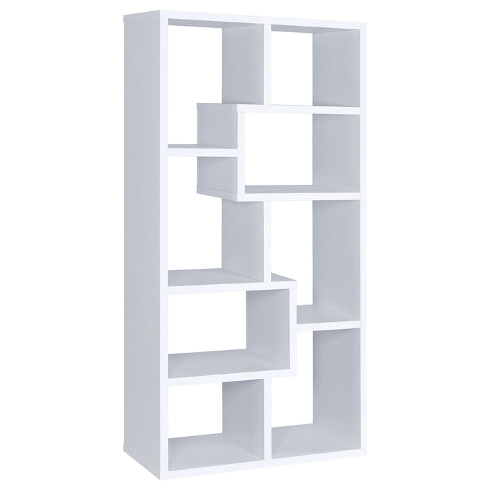 Theo 71-inch 7-shelf Bookshelf White - Walo Furniture 