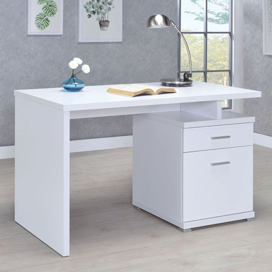 Irving 47-inch 2-drawer Office Computer Desk White - Walo Furniture 