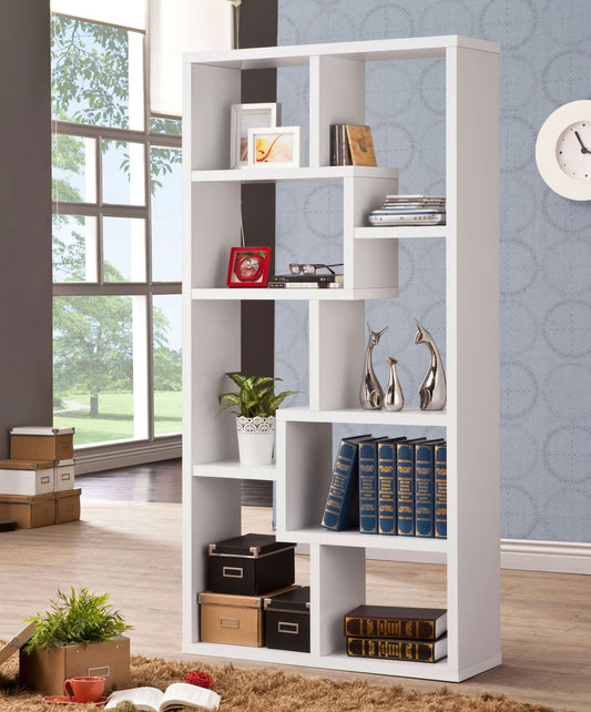 Theo 71-inch 7-shelf Bookshelf White - Walo Furniture 