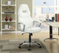 Bruce Upholstered Adjustable Home Office Desk Chair White - Walo Furniture 