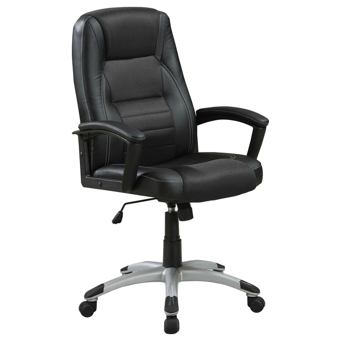 Dione Upholstered Adjustable Home Office Desk Chair Black - Walo Furniture 