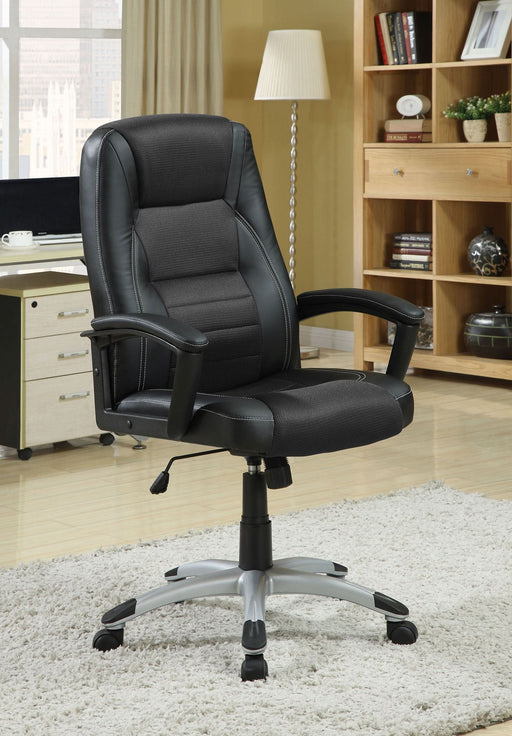 Dione Upholstered Adjustable Home Office Desk Chair Black - Walo Furniture 