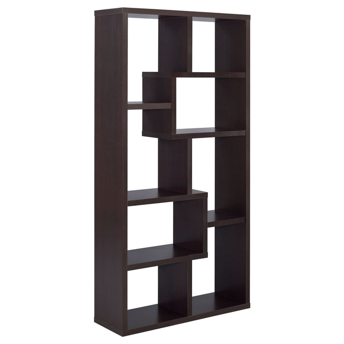 Theo 71-inch 7-shelf Bookshelf Cappuccino - Walo Furniture 