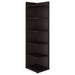 Alder 71-inch 6-shelf Corner Bookcase Cappuccino - Walo Furniture 