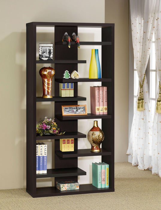 Altmark 71-inch 8-shelf Open Bookcase Cappuccino - Walo Furniture 