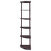 Bonwick 72-inch 5-shelf Corner Bookshelf Cappuccino - Walo Furniture 