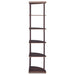 Bonwick 72-inch 5-shelf Corner Bookshelf Cappuccino - Walo Furniture 