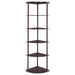 Bonwick 72-inch 5-shelf Corner Bookshelf Cappuccino - Walo Furniture 