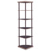 Bonwick 72-inch 5-shelf Corner Bookshelf Cappuccino - Walo Furniture 