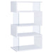 Emelle 63-inch 4-shelf Glass Panel Bookshelf White - Walo Furniture 