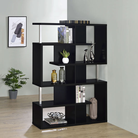 Hoover 63-inch 5-shelf Bookshelf Black - Walo Furniture 