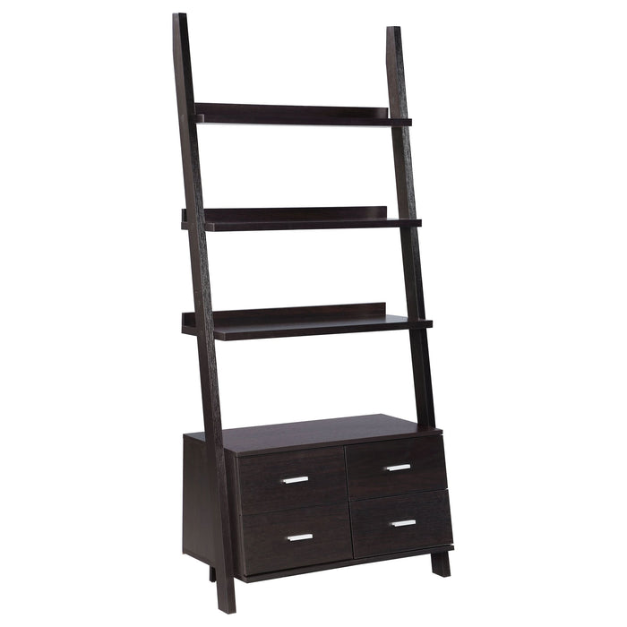 Colella 3-piece Storage Ladder Bookshelf Set Cappuccino - Walo Furniture 