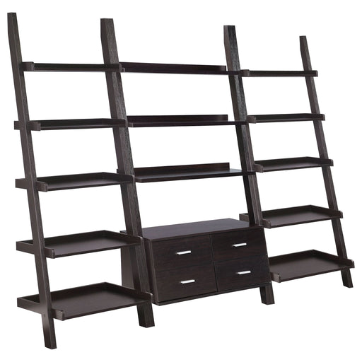 Colella 3-piece Storage Ladder Bookshelf Set Cappuccino - Walo Furniture 