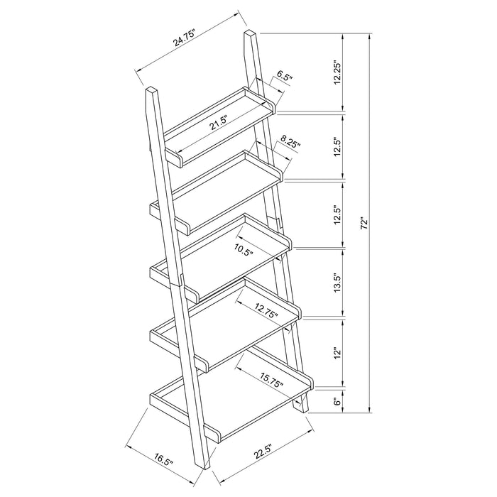 Colella 3-piece Storage Ladder Bookshelf Set Cappuccino - Walo Furniture 