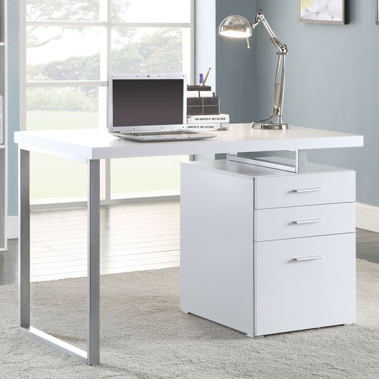 Brennan 47-inch 3-drawer Office Computer Desk White - Walo Furniture 