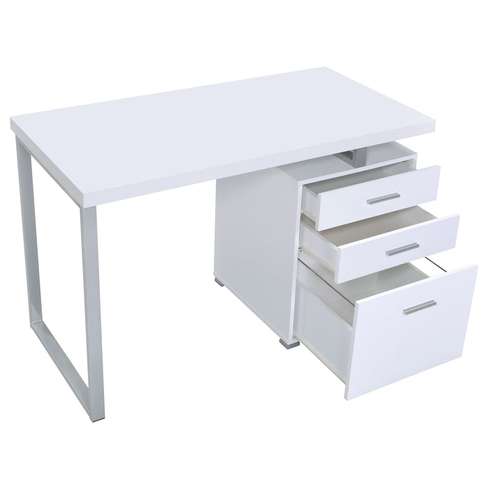 Brennan 47-inch 3-drawer Office Computer Desk White - Walo Furniture 