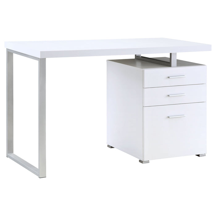 Brennan 47-inch 3-drawer Office Computer Desk White - Walo Furniture 