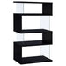 Emelle 63-inch 4-shelf Glass Panel Bookshelf Black - Walo Furniture 