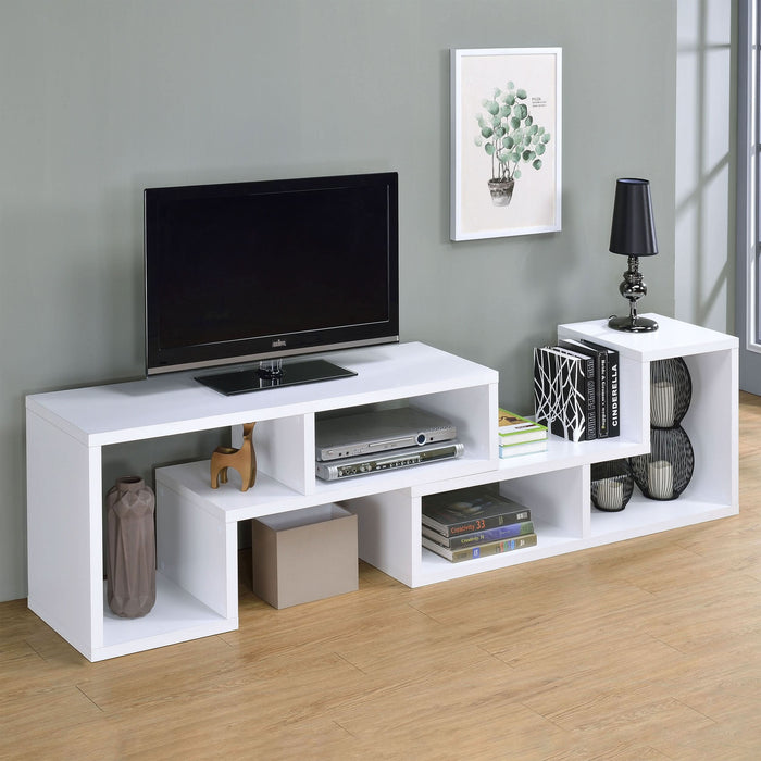 Velma Multipurpose TV Stand and Bookshelf White - Walo Furniture 