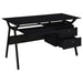 Weaving 55-inch 2-drawer Computer Desk Keyboard Tray Black - Walo Furniture 