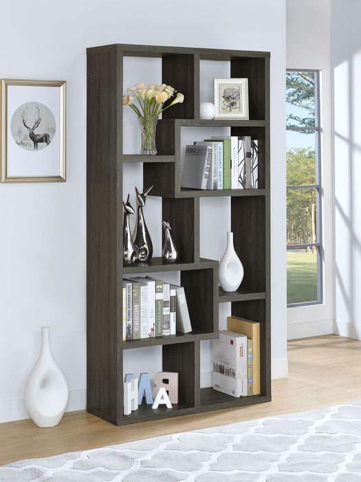 Theo 71-inch 7-shelf Bookshelf Weathered Grey - Walo Furniture 