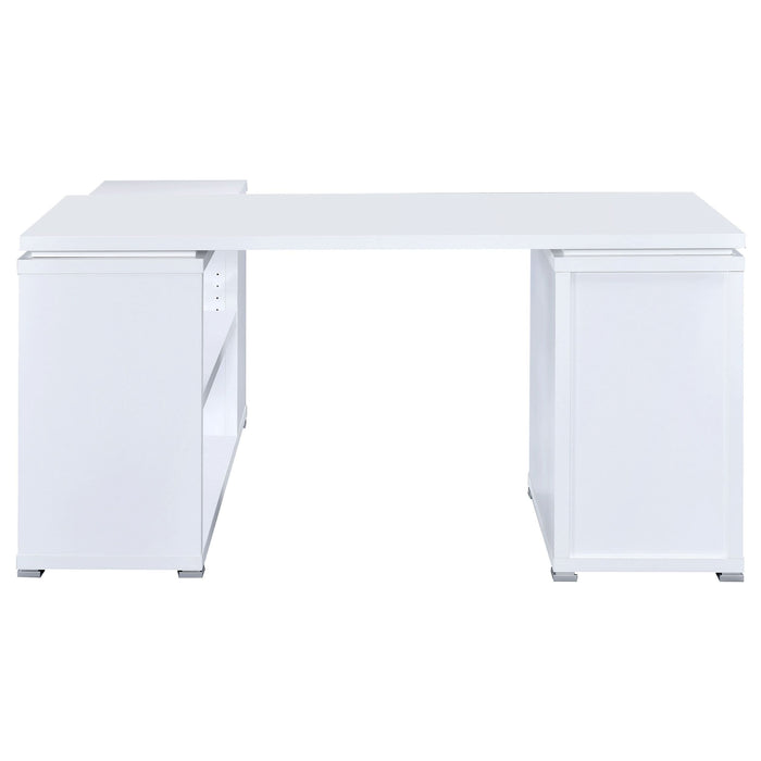 Yvette 60-inch 3-drawer L-Shape Computer Desk White - Walo Furniture 