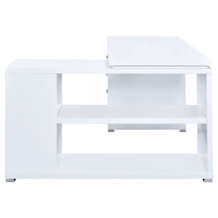 Yvette 60-inch 3-drawer L-Shape Computer Desk White - Walo Furniture 