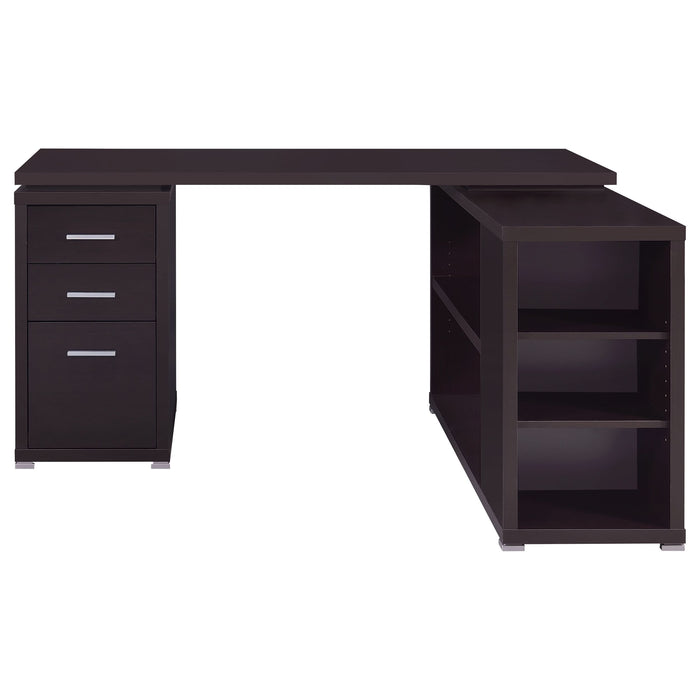 Yvette 60-inch 3-drawer L-Shape Computer Desk Cappuccino - Walo Furniture 