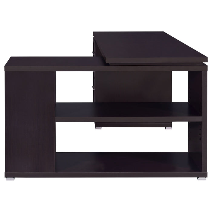 Yvette 60-inch 3-drawer L-Shape Computer Desk Cappuccino - Walo Furniture 