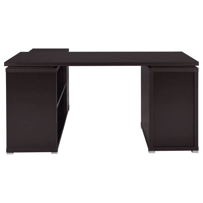 Yvette 60-inch 3-drawer L-Shape Computer Desk Cappuccino - Walo Furniture 