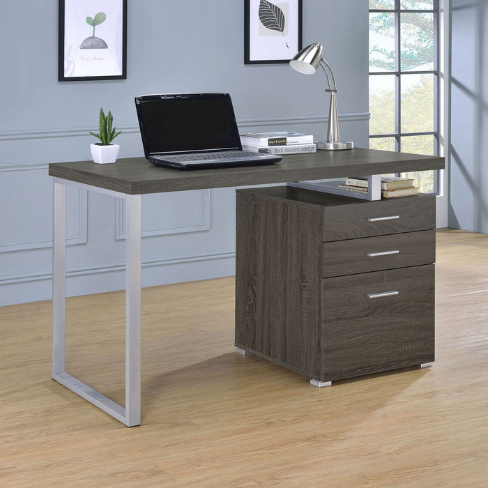 Brennan 47-inch 3-drawer Office Computer Desk Weathered Grey - Walo Furniture 