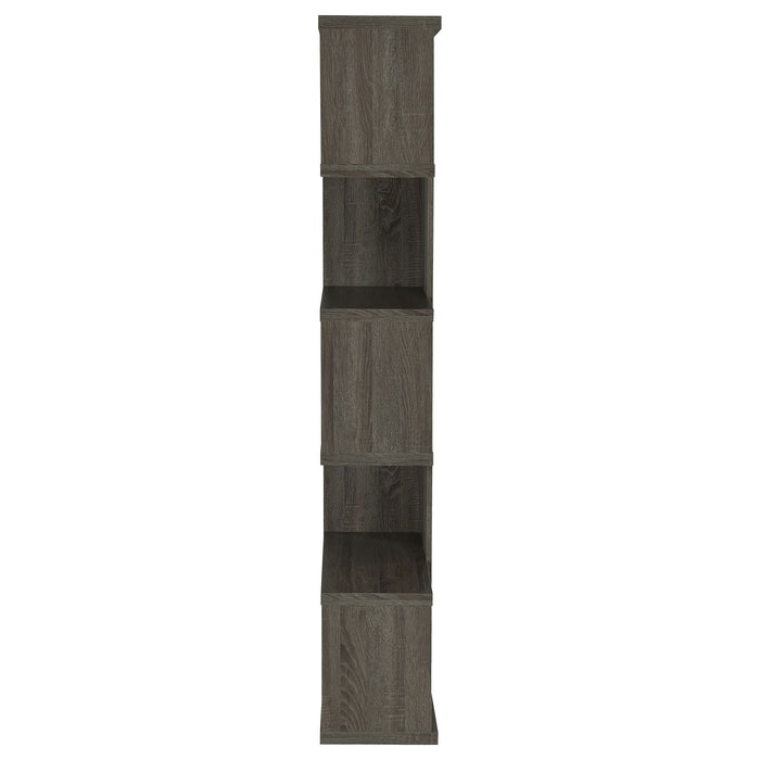 Joey 71-inch 5-shelf Bookshelf Weathered Grey - Walo Furniture 