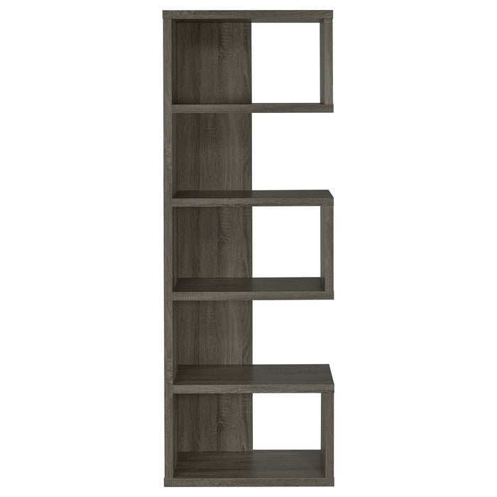 Joey 71-inch 5-shelf Bookshelf Weathered Grey - Walo Furniture 