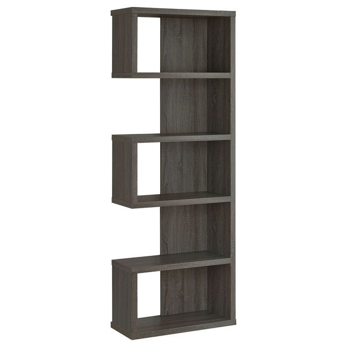 Joey 71-inch 5-shelf Bookshelf Weathered Grey - Walo Furniture 