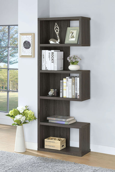 Joey 71-inch 5-shelf Bookshelf Weathered Grey - Walo Furniture 