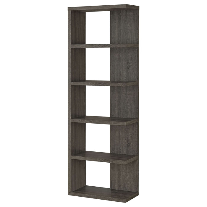 Harrison 71-inch 5-shelf Bookshelf Weathered Grey - Walo Furniture 