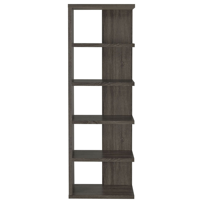 Harrison 71-inch 5-shelf Bookshelf Weathered Grey - Walo Furniture 