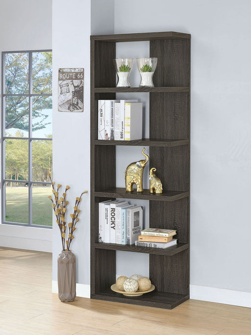 Harrison 71-inch 5-shelf Bookshelf Weathered Grey - Walo Furniture 