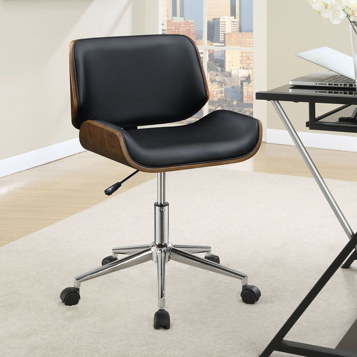 Addington Upholstered Adjustable Office Desk Chair Black - Walo Furniture 