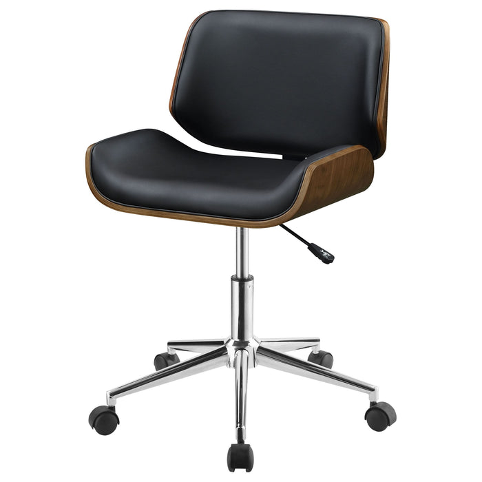 Addington Upholstered Adjustable Office Desk Chair Black - Walo Furniture 