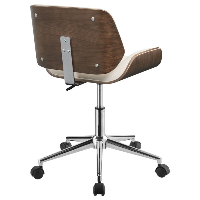 Addington Upholstered Adjustable Office Desk Chair Ecru - Walo Furniture 