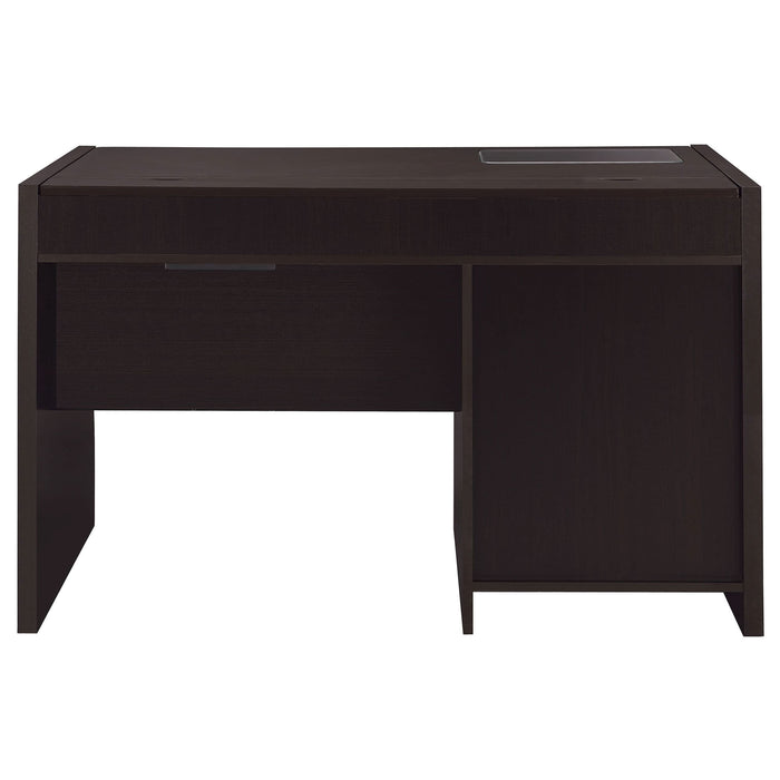 Halston 47-inch 2-drawer Office Desk with Cabinet Cappuccino - Walo Furniture 