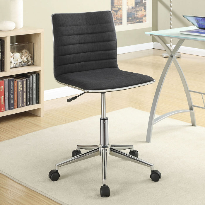 Chryses Upholstered Adjustable Home Office Desk Chair Black - Walo Furniture 