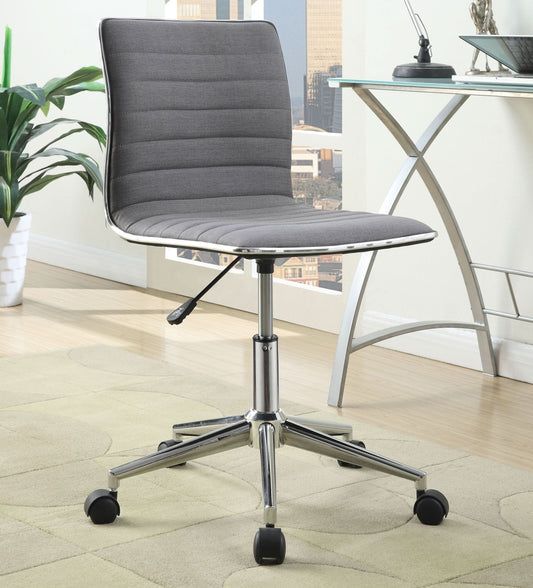 Chryses Upholstered Adjustable Home Office Desk Chair Grey - Walo Furniture 